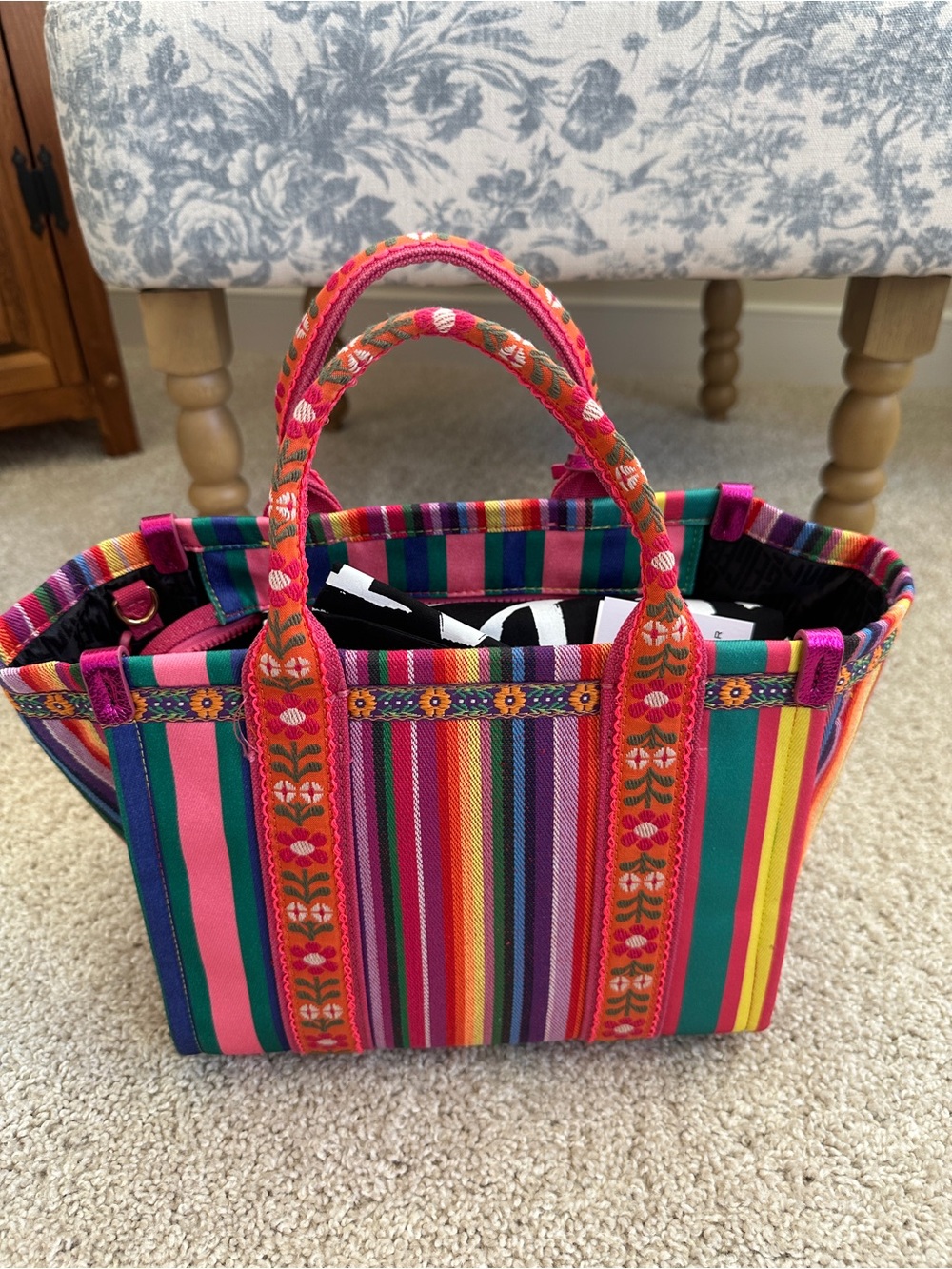 Kurt Geiger London Rainbow Fuchsia Southbank Small Shopper Tote NWT - Picture 8 of 16